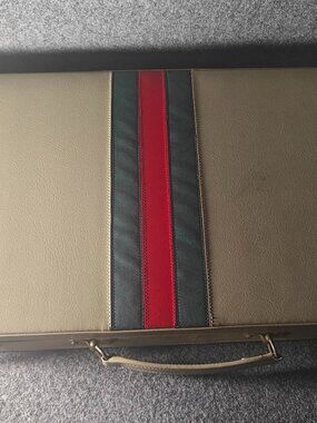 Backgammon Leather Case Set 18.5x12x2 Complete Dice Cups Checkers Preowned